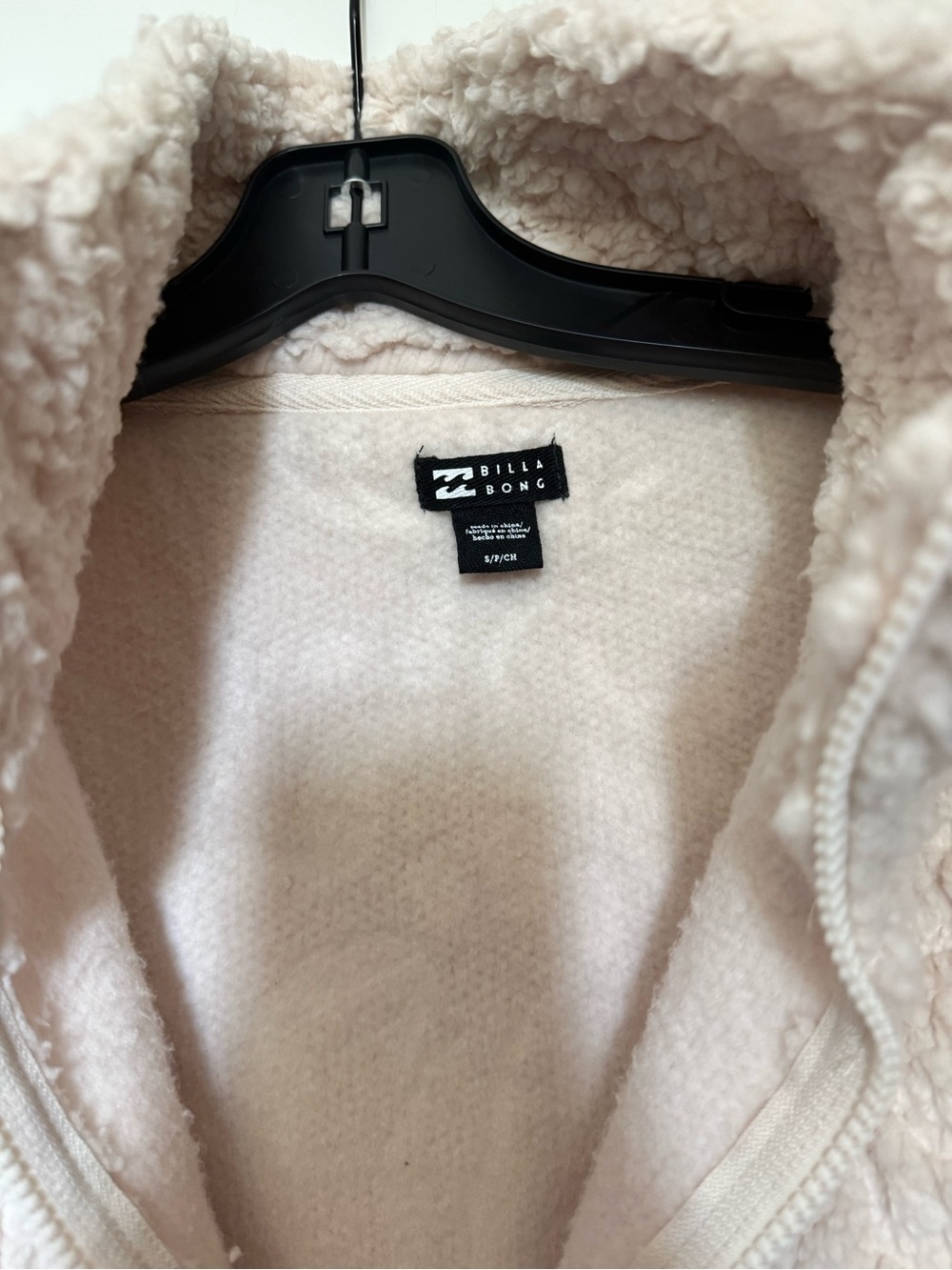 Billabong Cream Teddy Sherpa Zip Jacket